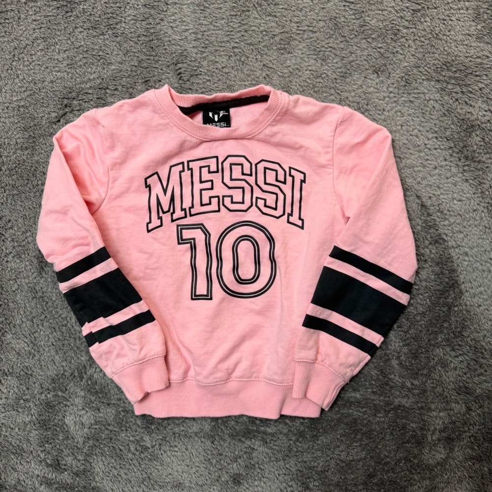 Messi Collection Kids Pink Messi 10 Graphic Sweatshirt Size 6 Soccer Sportswear